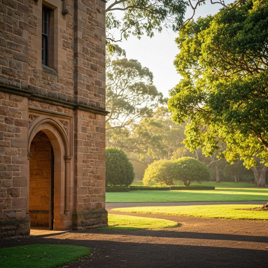 The historic George Street Gatehouse at Parramatta Park, home of Good George Cafe